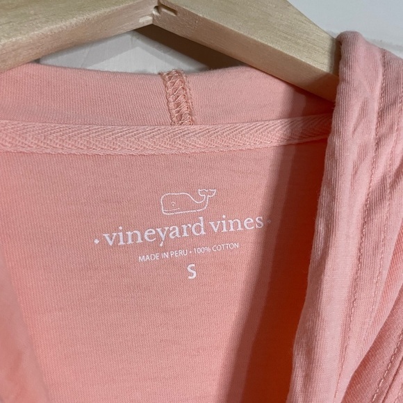 Vineyard Vines Whale Fill Pink Long Sleeve Hoodie Pocket Tee - Picture 5 of 5